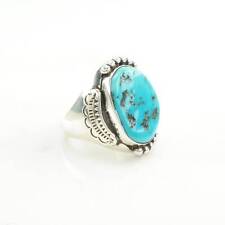 Vintage Native American Silver Ring SleepingBeauty Turquoise Sterling Size10 3/4 picture