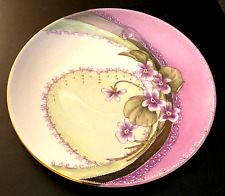 Hand Painted Purple Violets Victoria Porcelain Decorative Plate by I. Riggs picture