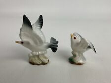 2 Bone China Vintage Seagull Birds figurines Set Pair picture