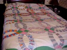 VTG  Double Wedding Ring Quilt TOP picture