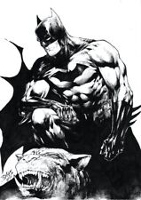 Batman Original Art Illustration 9 x 12 Pencil & Inks BOTH by DC Artist Ed Benes picture