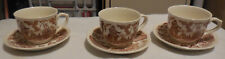 3 lot of FAIR WINDS Coffee/Tea Cups with Saucers  by ALFRED MEAKIN VTG picture