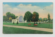 Community Park and Band Shell Austin Minnesota Postcard Linen Posted 1941 picture