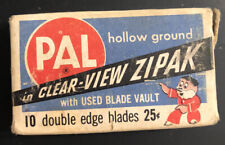 Vintage PAL Hollow Ground Razor Double Edge Blades 10 pack (opened, some used) picture