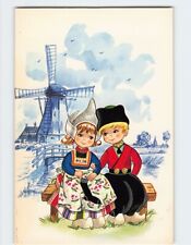 Postcard Love/Romance Greeting Card with Lovers Windmill Art Print picture