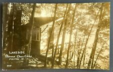 Lakeside Cabin. Bobbie Oaks Camp. Fairlee Vermont Real Photo Postcard. VT RPPC picture
