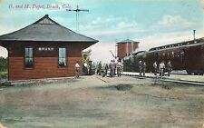 1909 COLORADO POSTCARD: VIEW OF B. AND M. DEPOT, BRUSH, CO picture
