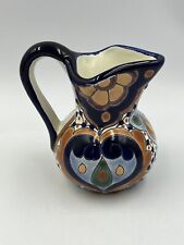 Talavera Mexican Pottery Creamer Floral Heart Lead Free Hand Painted picture