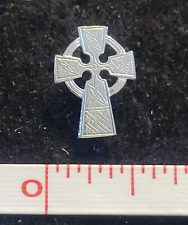 Sterling Silver Small Celtic Cross Irish Religious lapel pin vest tie tac picture