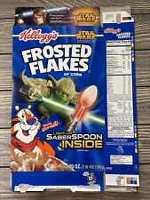 2005 Star Wars Kellogg's Frosted Flakes YODA Flat Box Only Saber Spoon Ad B picture