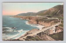 Postcard On the Carmel San Simeon Highway California Hand Colored picture