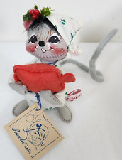 Annalee Doll 1993 Deck The Halls Mouse in Night Shirt & Water Bottle ANTHROPOMOR picture