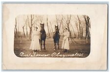 Our Former Playmates Postcard RPPC Photo Women With Horses c1910's Antique picture
