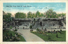 1930 St. Louis,MO Bear Pits,Forest Park Missouri Antique Postcard 1C stamp picture