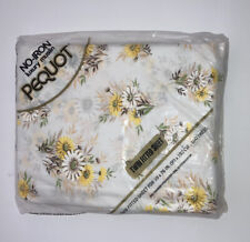 Vtg 70s Pequot Twin Flat Fitted Sheet Daisy Daisies Floral Muslin NOS New picture