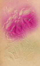 Vintage Postcard  FLOWERS  PINK   FLOWER  RAISED RELIEF   UNPOSTED picture