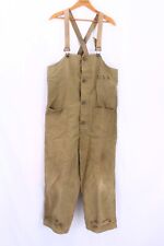 Vintage 40s WWII USN Navy Olive Green Bibs Overalls Deck Pants Men's Small picture