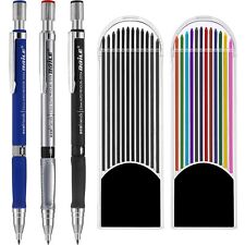 3 PCS 2.0 mm Mechanical Pencil with 2 Cases Lead Color and Black Refills Art picture