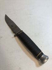 VINTAGE MOORE  BRAND Japan HUNTING KNIFE HANDLE LEATHER ( Loose End cap) picture