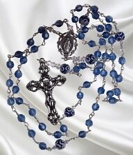 Unbreakable Catholic Rosary, Birthstone Rosary, Sapphire Crystal Rosary picture