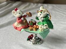 Christmas ornament lustre fame 2 mice on silver cake tray desserts MAX1742 picture