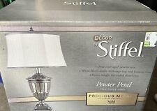 VTG Stiffel Pewter Petal Urn Table Lamp Heirloom Collection 27.5” Tall NIB picture