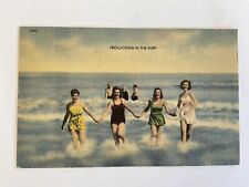 Ocean City New Jersey~bathing beauties~swimsuit~frollicking in the surf~NJ~linen picture