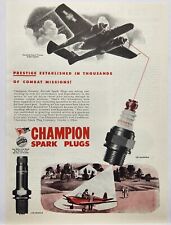 1945 Champion Spark Plugs Northrop Black Widow Night Fighter WWII Vtg Print Ad picture