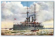 c1910 H M S Ramillies Twin-Screw Steamer Ship Oilette Raphael Tuck Sons Postcard picture