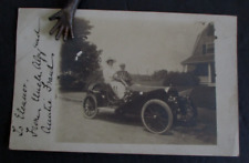 Antique early 1900s RPPC, Aunt, Uncle and Dog with Automobile picture