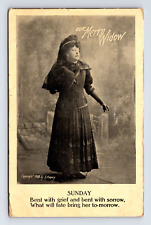 c1908 Postcard Our Merry Widow Sunday Motivation poem picture