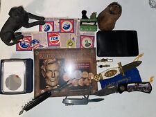 Estate JUNK DRAWER Pocket Knives, Coins, Political Pins, Tie Pins, Trinkets picture