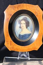 ANTIQUE VICTORIAN FRENCH WOMEN HAND PAINTED SIGNED 