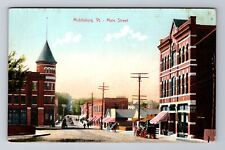 Middlebury VT-Vermont, Main Street, Advertising, Antique, Vintage Postcard picture