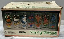 Glassware By Jeannette 12 Days Of Christmas Vintage 11.5 Oz Glasses Beautiful picture