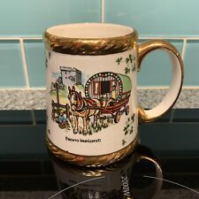 VINTAGE CARRIGALINE POTTERY COMPANY CORK IRELAND Gold Rim Tea Mug “From Ireland” picture