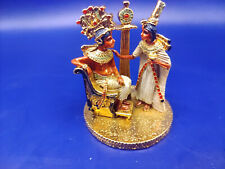 Egyptian King and Queen Statue gold plated pewter picture