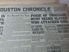 DEC 30, 1928 NEWSPAPER #J8241-  POSSE OF THOUSAND HUNT SLAYER IN MISSISSIPPI  picture
