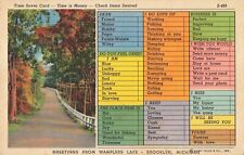 Brooklyn MI Michigan, Wamplers Lake Greetings Time Saver Card, Vintage Postcard picture