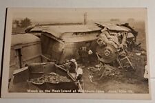 Washburn Iowa, Rock Island Railroad Train #851 Wreck, June 10 1919 RPPC Postcard picture