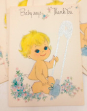 Vintage American Greeting Baby Thank You Cards 9 Cards Envelopes  Unused 60s 70s picture