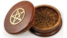 Pentagram Pentacle Wooden Herb Grinder for Kitchen Magick Crafts Spells picture