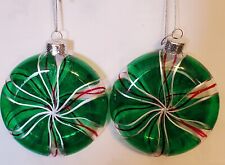 Blown Glass Candy Disk Christmas Ornaments picture