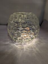 Vintage HOMCO Fairy Lamp 2pc Set Clear Cut Glass Round Globe Light Candle Holder picture