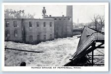 Pepperell Massachusetts Postcard Ruined Bridge Exterior Building c1920 Vintage picture