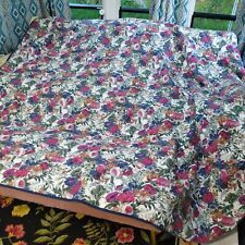 Vintage Queen Size 86 X 96 Multicolor Floral Quilted Bedspread picture