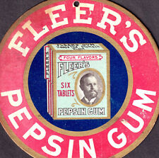 Fleers c 1898 Pepsin Chewing Gum Scarce 4.2 Store Die-Cut Advertising Trade Card picture
