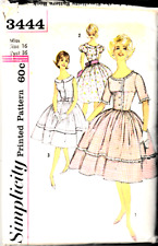 Vintage Simplicity Pattern 3444, Misses Full Skirt Dress, Size 16 picture