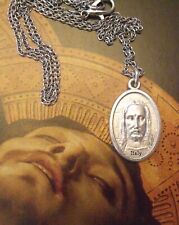 New Silver-Oxidized ITALY Medal Face of Crucified Jesus Pendant 20