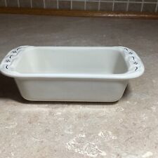 Longaberger Pottery Woven Tradition Blue Small Loaf Ceramic Baking Pan Dish  picture